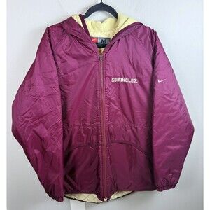 Vintage Nike Florida State Seminoles Jacket Mens Size Med Red Gold Nike Parka